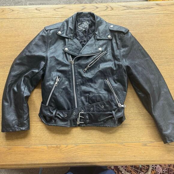 Vintage 90's Vera Pelle Motorcycle Suede Leather Jacket Size S Made in Italy - Picture 4 of 12